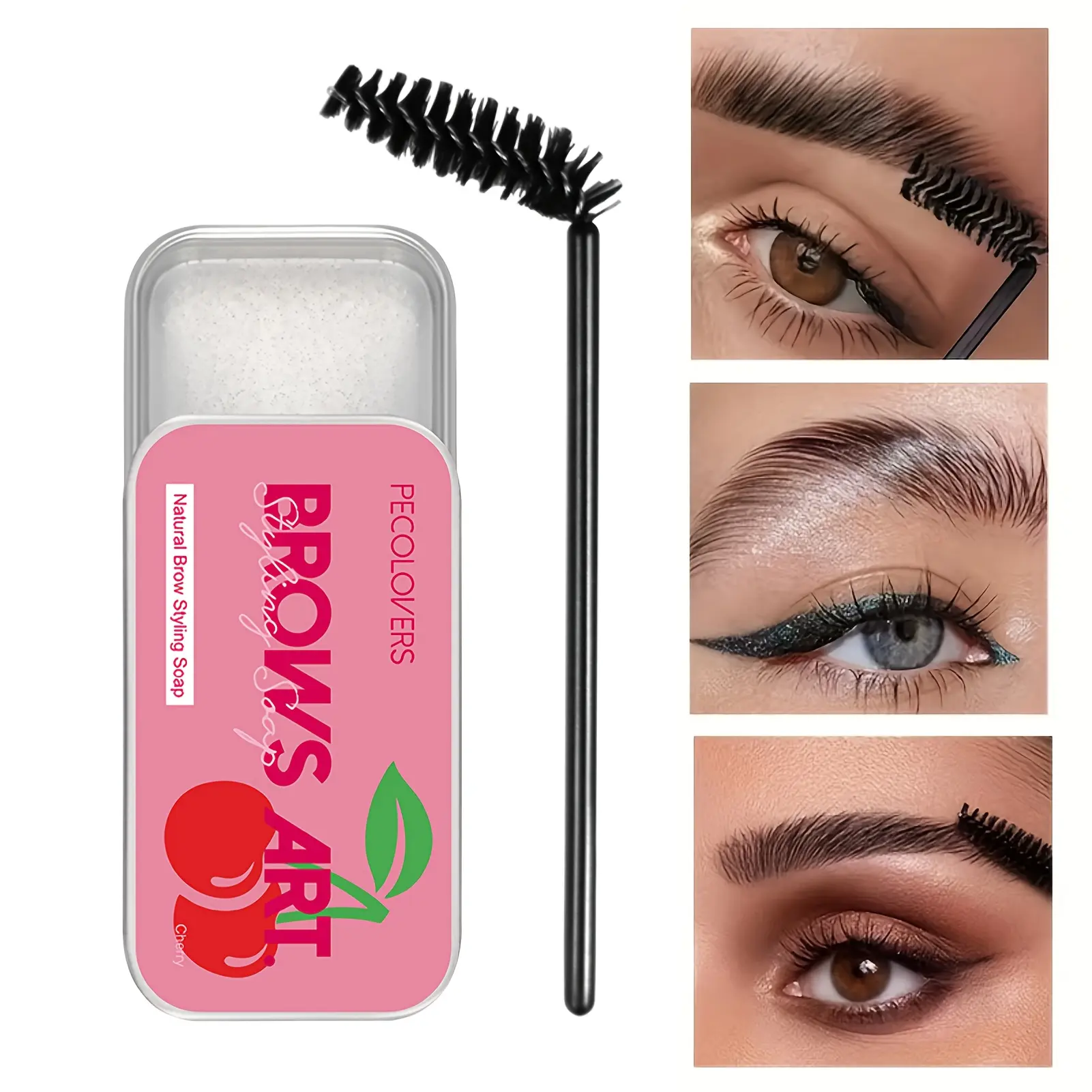 Waterproof Wild Eyebrow Soap, Strong Holding 3D Eyebrow Gel with Brush, Fruity Flavor Quick-dry Long-lasting for All Types