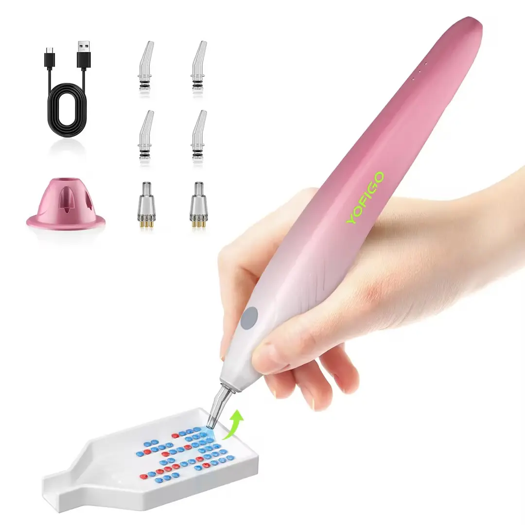 YOFIGO Electric Diamond Painting Pen,Wireless Art Pen for Diamond Painting with 3 Adjustable Suction Levels, Professional Diamond Art Pen with Magnetic Charging Base, Tool for DIY Craft