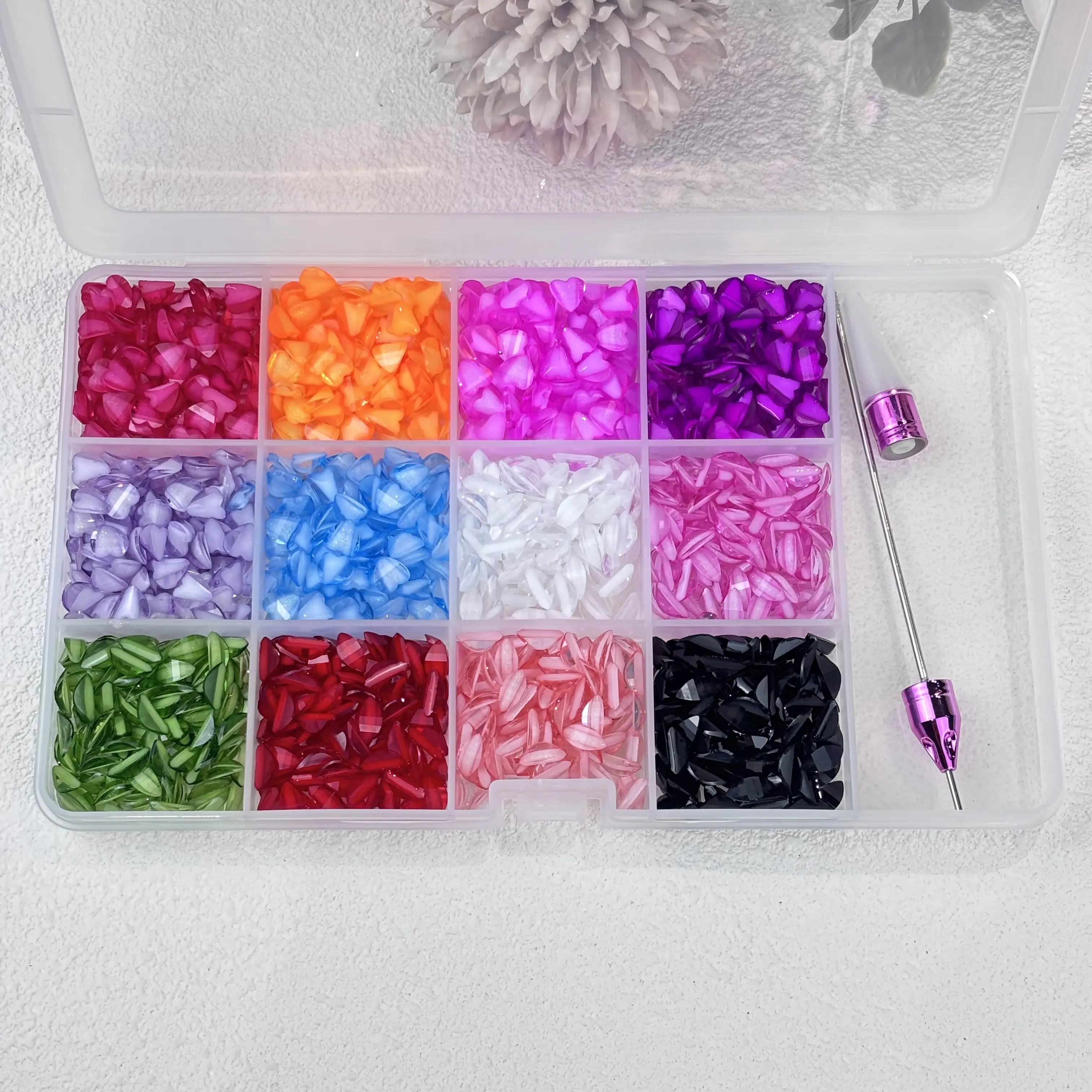 12-color DIY bead accessory set, handmade creation accessories, nail art accessories