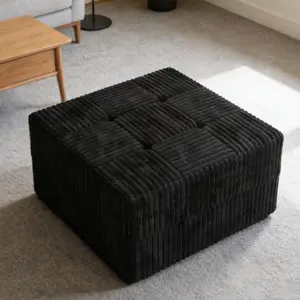 Niccae Ottoman Compressed Sectional Sofa, Modern Minimalist Corduroy Sleeper Couch,Comfy & Space-Efficient for Living Room，(33.07” * 33.07” * 17.13")