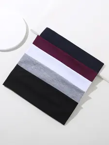 5counts Solid Color Headband, Casual Wide Elastic Hair Band For Women & Men, Basic Simple Hair Accessories For Daily Wear, Elastic Headbands