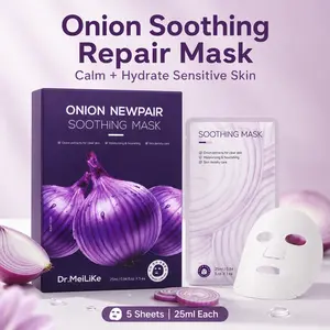 Dr.MeiLiKe Onion Newpair Soothing Sheet Mask, Hydrating Face Mask with Onion Extract, Niacinamide & Centella, Ultra-Thin Daily Skincare Mask for Dry, Dull & Sensitive Skin, 25ml Essence Each, 5 Sheets