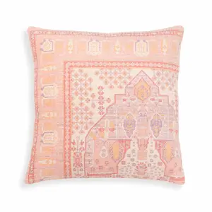 Persia 20" Pink Square Throw Pillow Cover