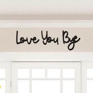 Wall Decor Love You Bye Sign, Hanging Hallway Decoration, Express Love and Warmth, Boho Style Wall Art for Home, Ideal for Family and Lovers