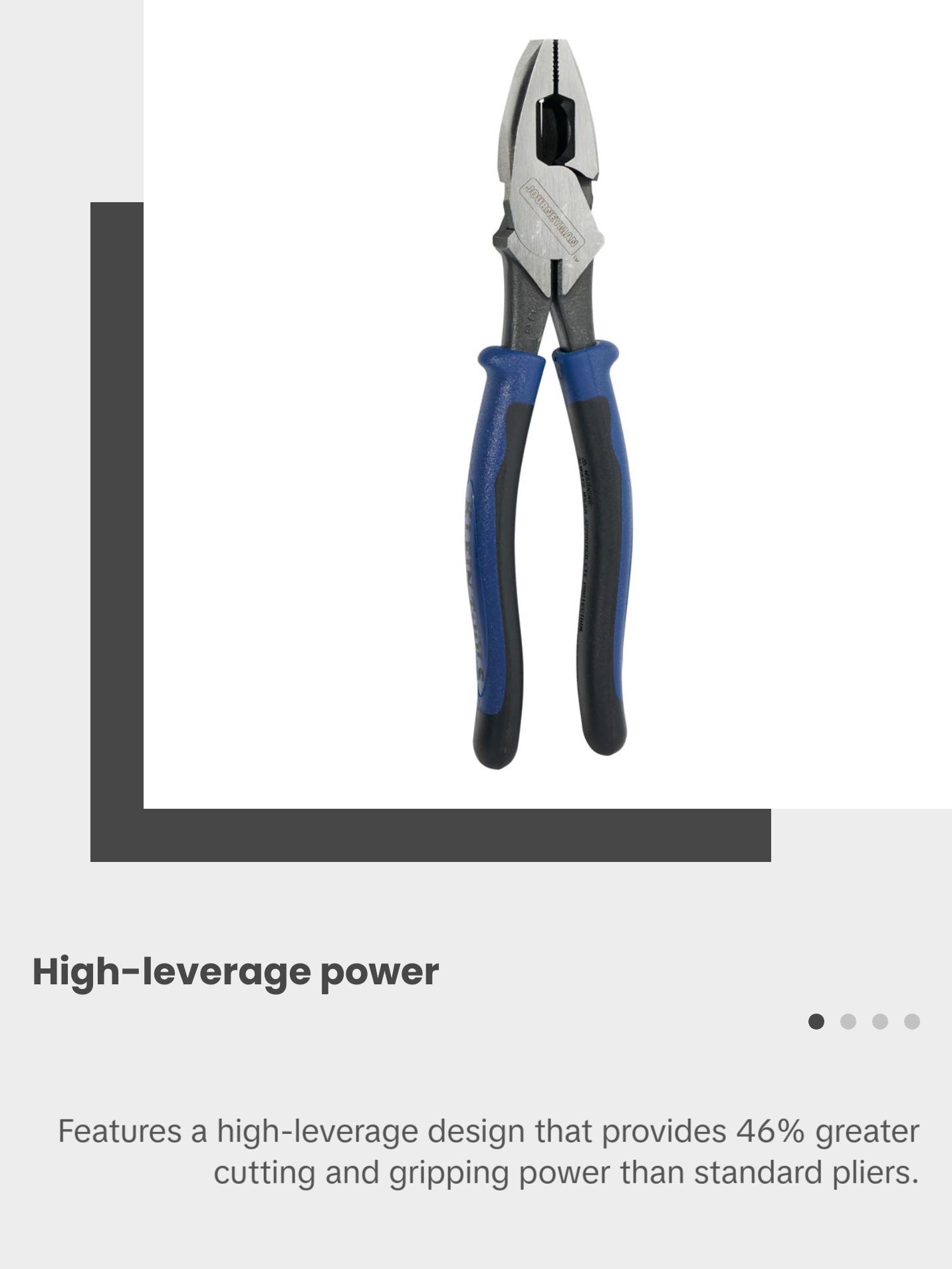 Klein Tools J213-9NE Journeyman Pliers Side Cutting, 9"