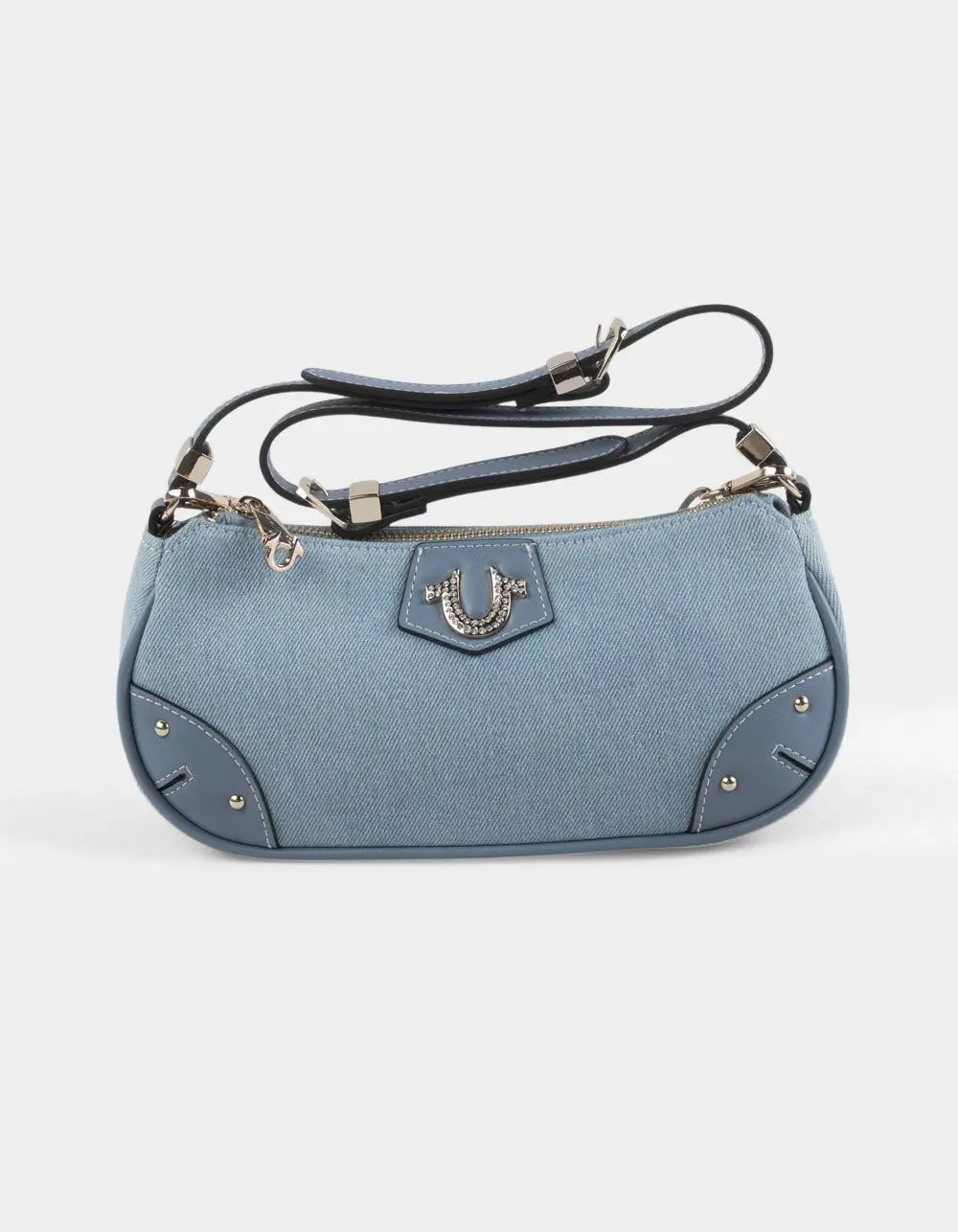 TRUE RELIGION  Womens Horseshoe Chain Shoulder Bag, Denim