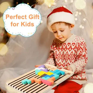 Viral Montessori Wooden Stacking Puzzle Toy - Educational Building Blocks for Kids - Perfect Gift for Kids - LearnOnTikTok - TikTokMadeMeBuyIt - TrendingToy