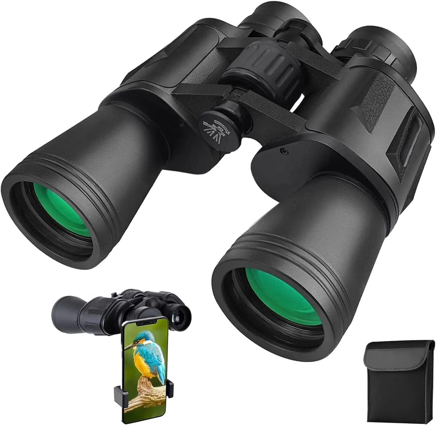 20x50 High Powered Unisex High Definition Binoculars - 3-Year Durability, Waterproof Rubber-Armored Body, HD Low Light Vision, Quick Center Focus, 50mm Lenses, Adjustable Cups, Lens/Eyepiece Covers, for Adults Bird Watching, Outdoor Adventure, 3 Years, Ea
