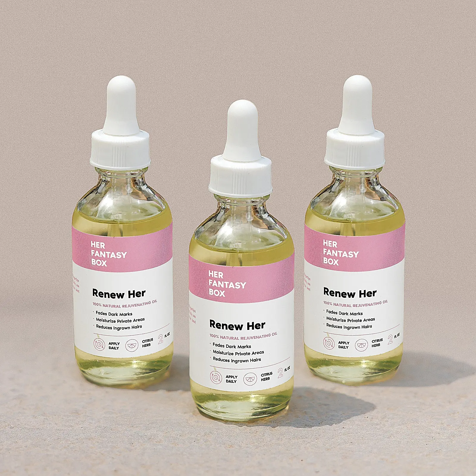 Her Fantasy Box Renew Her Oil for Ingrown Hair, Scars & Smooth, Even Skin - 3 Pack