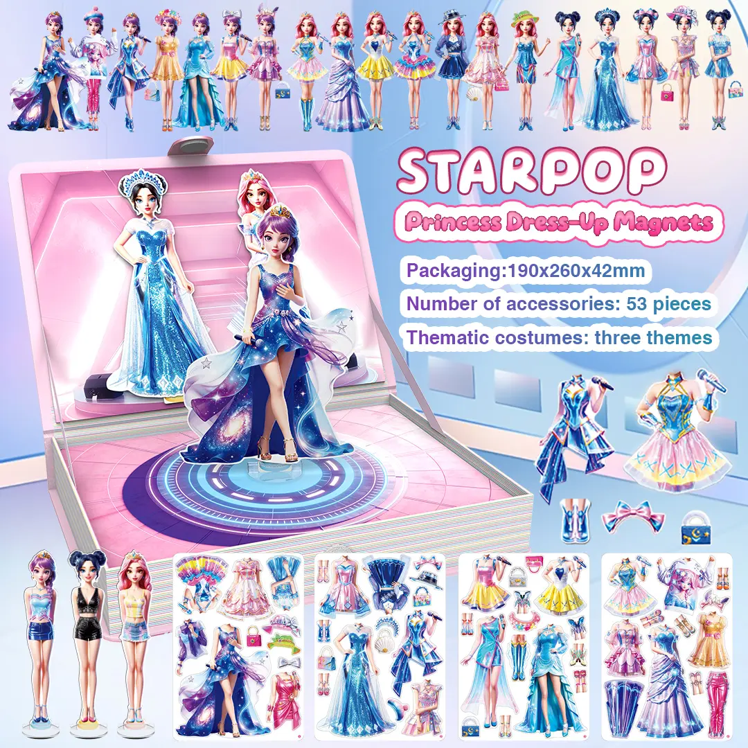 STARPOP Princess Dress-Up Magnets - 3 Themes, 53 Pcs, Strong Magnet, 3+ | Educational Toy for Girls the best gift for little girls,Give her  the gift she lovespamper her like a princess