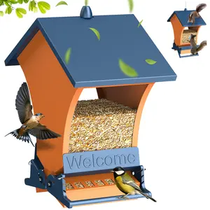[Mother's Day Gift]Squirrel-Proof Bird Feeder – Bright Orange, Backyard Feeder for Cardinals & Chickadees, Durable & Easy to Hang, Perfect Spring Gift for Nature Lovers