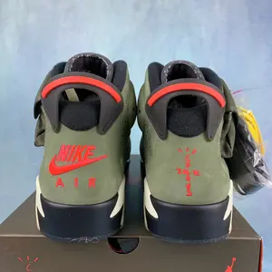 Brand New Sealed Unisex Olive Green Suede Mid Top Retro Basketball Sneakers, Red Inner Collar Cream Translucent Rubber Midsole Breathable Mesh Panel Casual Street Sports Shoes With Original Shoe Box