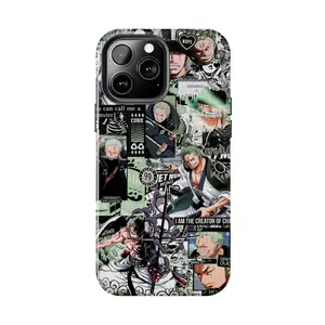 Triple Blade Warrior Green Aesthetic Case for iPhone 17-7 Pro Max Plus & Samsung Galaxy S25-S21 Ultra Plus - Manga Collage Aesthetic Phone Cover unisex