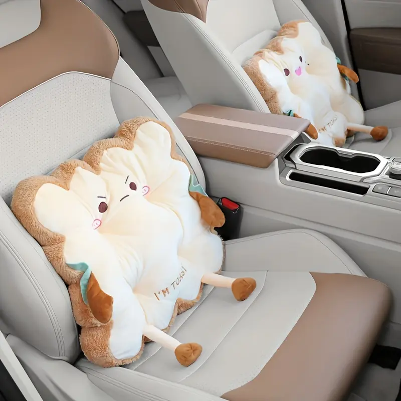 TOLSWE Soft Plush Food-Theme Toast Seat Cushion, Polyester Fiber Office-Home Pad, Car/Sofa Accessory, Cute Birthday & Christmas Gift