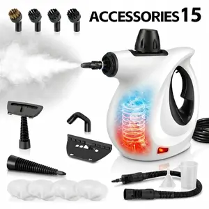[PrideMonthCleaning] Handheld Pressurized Multi-Surface Natural Steam Cleaner with 15 pcs Accessories, Multi-Purpose Steamer for Home Use, Cleaning Floor, Kitchen, Deep Spring Clean