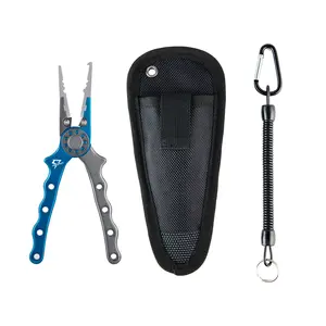 Piscifun Ⅲ Aluminum Fishing Pliers with Blue Handle, Durable Construction, and Includes Keyring Attachment  fishing equipment