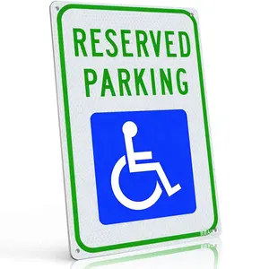 8x12 Inch Aluminum "Reserved Parking" Handicap Metal Sign – High-Visibility Accessibility Sign for Driveways, Parking Lots & Business Entrances. Waterproof, Reflective & Easy to Install. Ideal for Compliance & Safety.