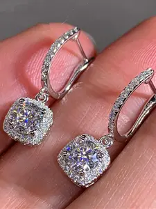 Casual Rhinestone Decor Dangle Earrings for Galentine's Party Style, Elegant All-match Jewelry for Girls Gift, Female Classic Fashion Accessories for Daily Wear, High Quality Earrings