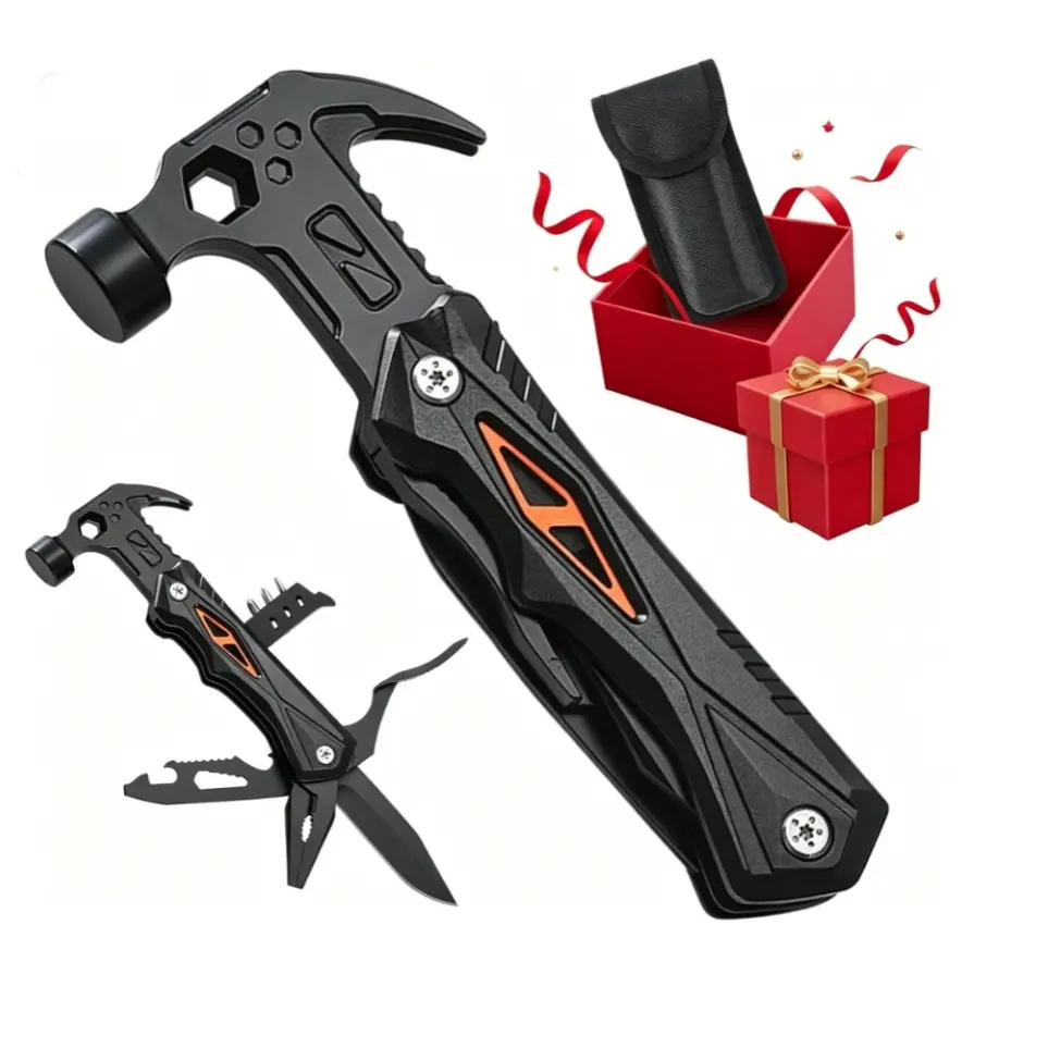 VerveWave 14 In 1 Hammer Multitool, Cool Camping Accessories Survival Tools, Unique Gift for Men Women