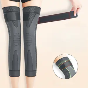 Sports Knee Pads for Men, Long Tube Leg Warmers, Mugwort Knee Sleeves, Fleece-Lined, Old Cold Leg Warmers, Compression Straps, Non-Slip