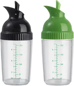Salad Dressing Shaker Container, Homemade Salad Dressing Bottle Mixer Measure,Dripless Pour, Soft Grip, BPA Free（2 Pcs）