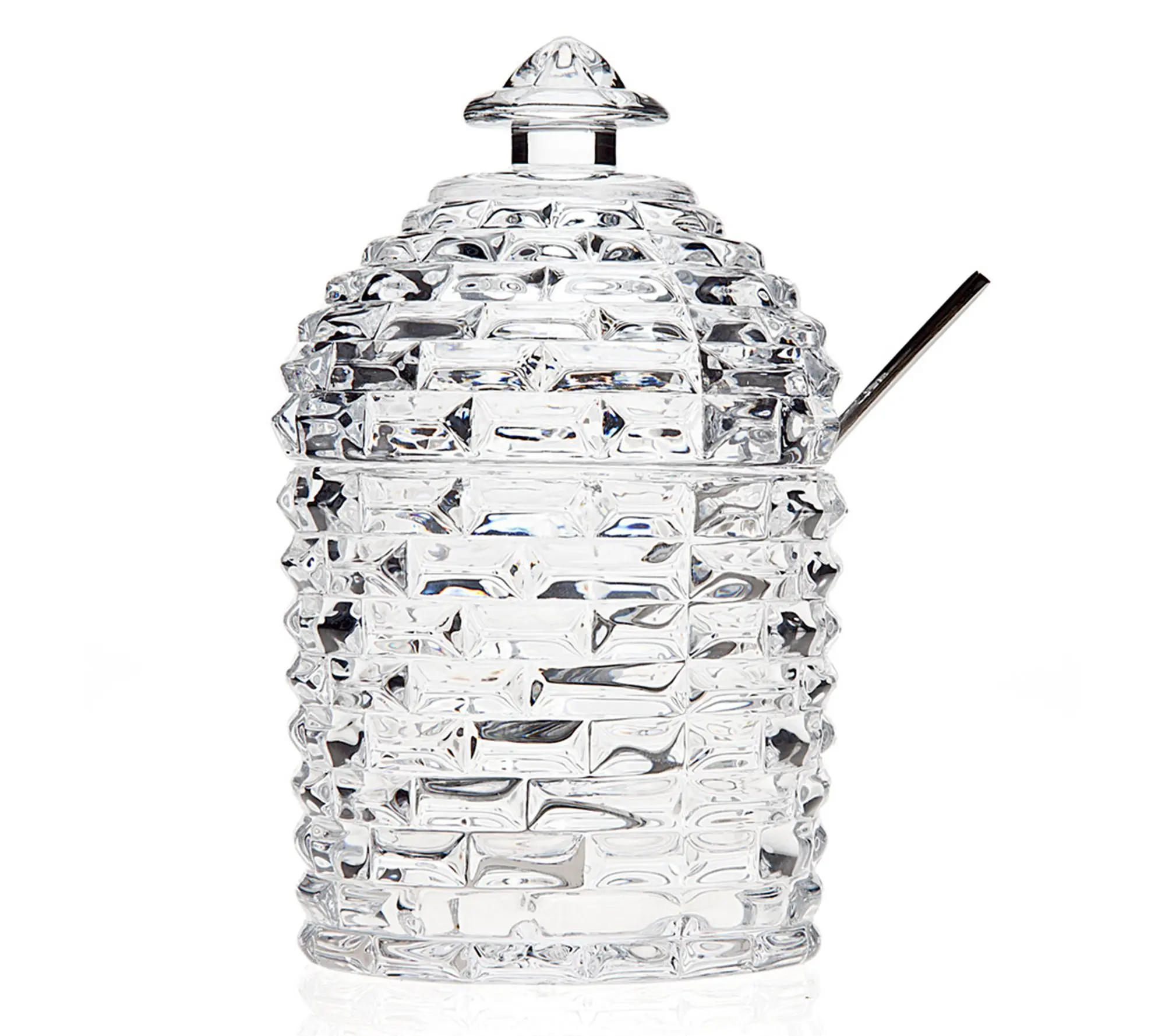 Godinger Bee Hive Crystal Jam Jar with Jam Spoo n