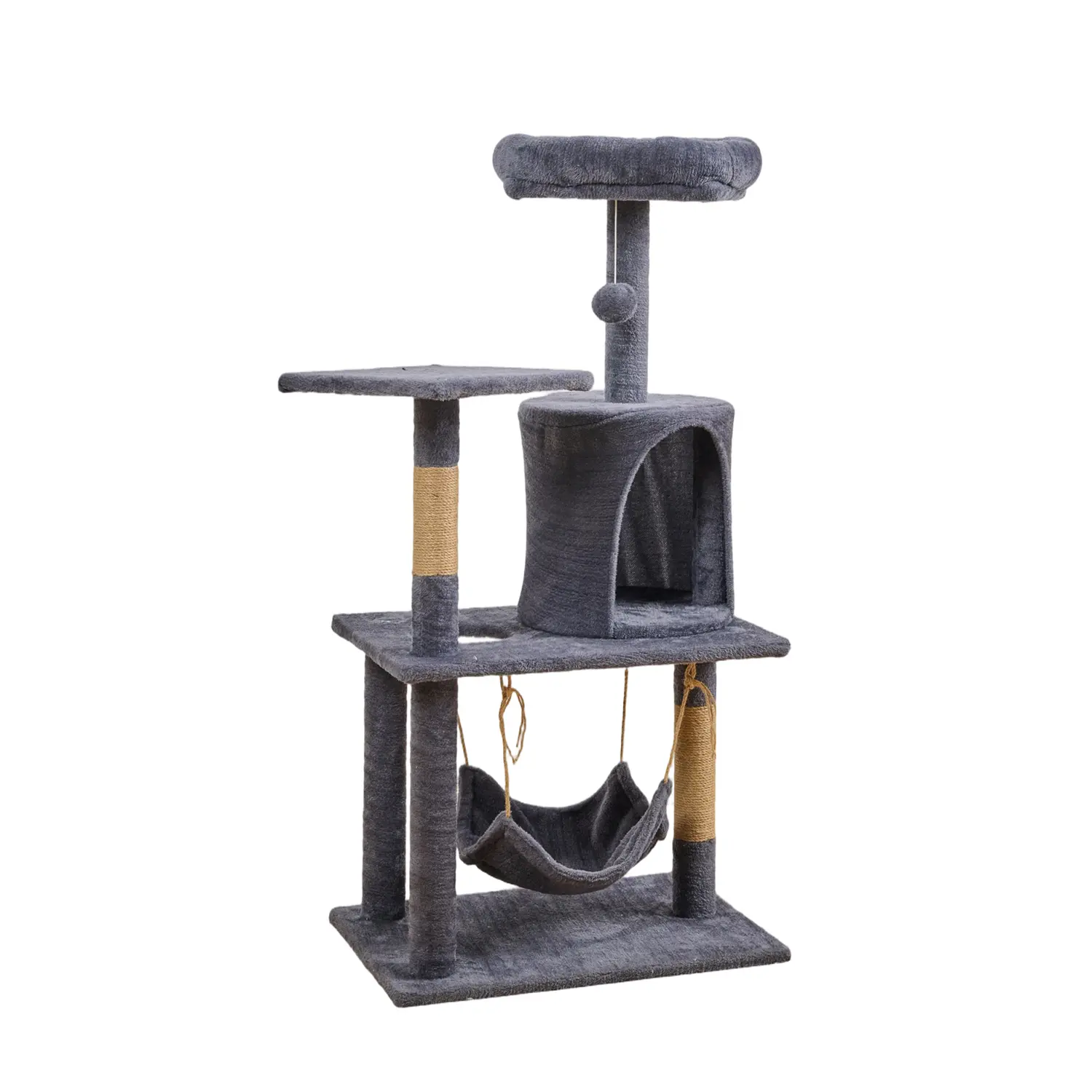 Multi-Level Cat Tree with Cozy Condos & Scratching Posts , Stable Cat Castle for Indoor Cats-Gray Color Multi-Level Cat Tree with Cozy Condos & Scratching Posts , Stable Cat Castle for Indoor Cats-Gray Color
