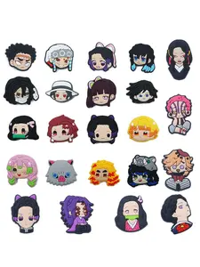 23 Piece Demon Slayer Cartoon Shoe Accessories Set, Cute Shoes Decorations, Wristbands, Sandals, Christmas Gift