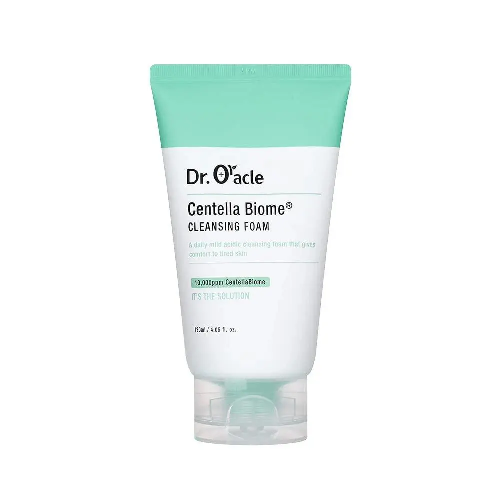Dr. Oracle Centella Biome Cleansing Foam 120ml, Korean Cica Face Wash with Ferments, Panthenol + Hyaluronic Acid