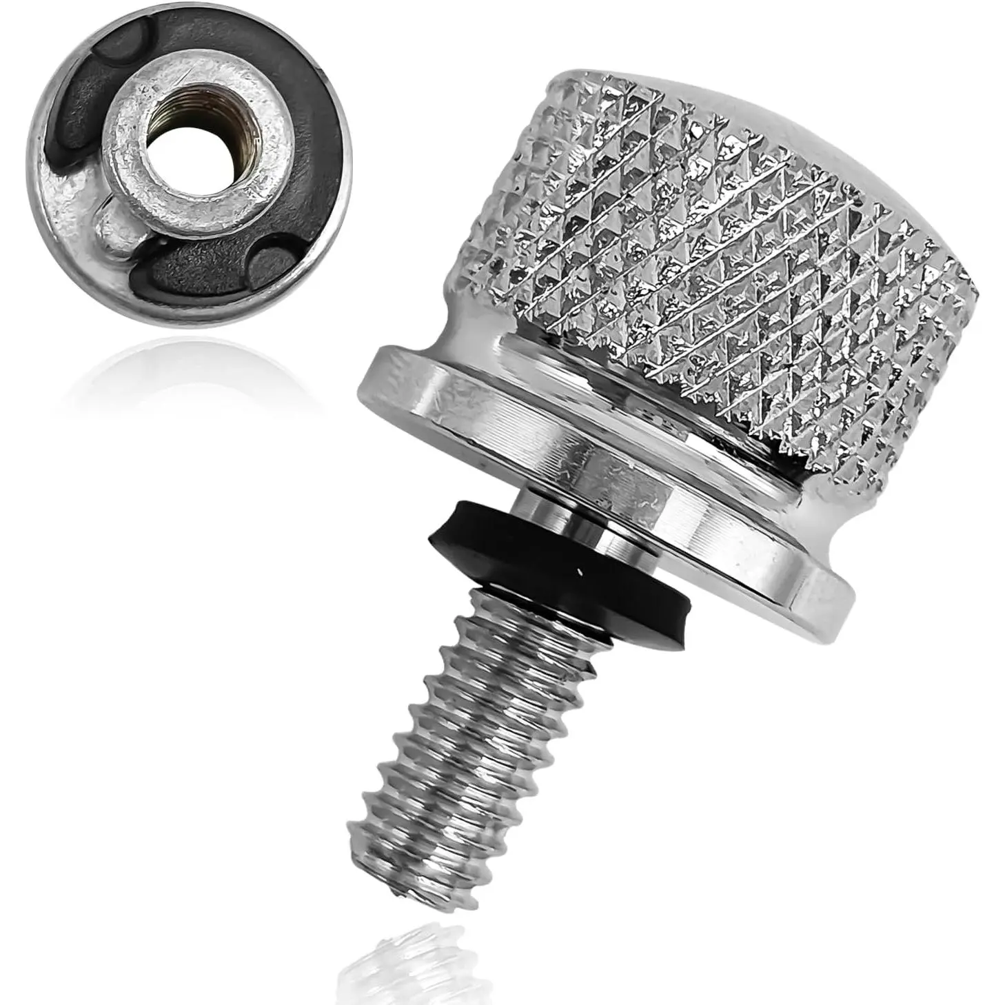 Stainless Steel Motorcycle Replacement Seat Bolt & 1/4-20 Thread Fender Nut Kit, Compatible with Harley Davidson Street Bob, Touring 1996-Later, Ultra Glide/Wide Glide 1996-2024, Silver