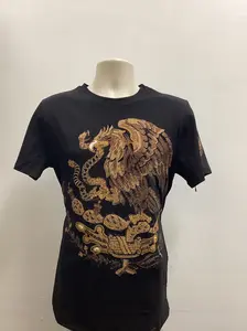 Mens Mexico Emblem Rhinestone Slim Fit  TShirt