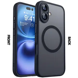 Magnetic Phone Case for iPhone 17 16 15 14 13 12 11, Full Camera Protection, Compatible with Magsafe, Translucent Matte, Shockproof Case Cover, Smartphone Accessories, Magsafe Magnetic Shell