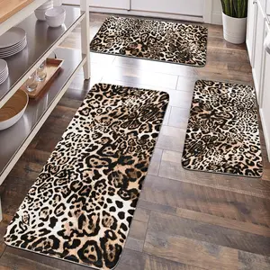 [Popular Choice]1pc, home decoration, bathroom floor mats, bathroom anti-skid mats, kitchen decoration, kitchen floor mats, leopard-print floor mats, animal-print theme floor mats, the surface is soft and comfortable, and fatigue is alleviated.