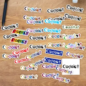 Stickers Pack 20 Pcs Coexist Laptop Skateboard Colorful Peace Bike Waterproof Luggage Religion Aesthetic Guitar Bottle Car Vinyl Bumper Water