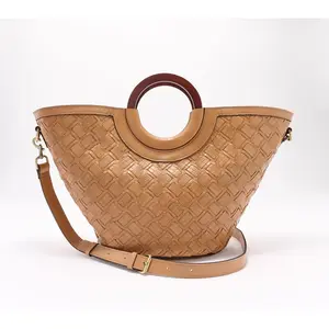 Patricia Nash Braided Leather Luni Dome Tote with Crossbody Strap