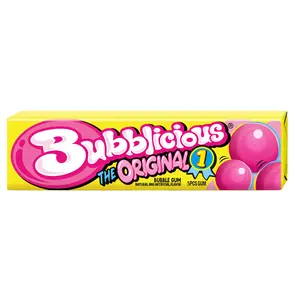 9x Bubblicious The Original 1 Classic Chewing Gum - Fun Bubble Gum Snack Candy 5ct