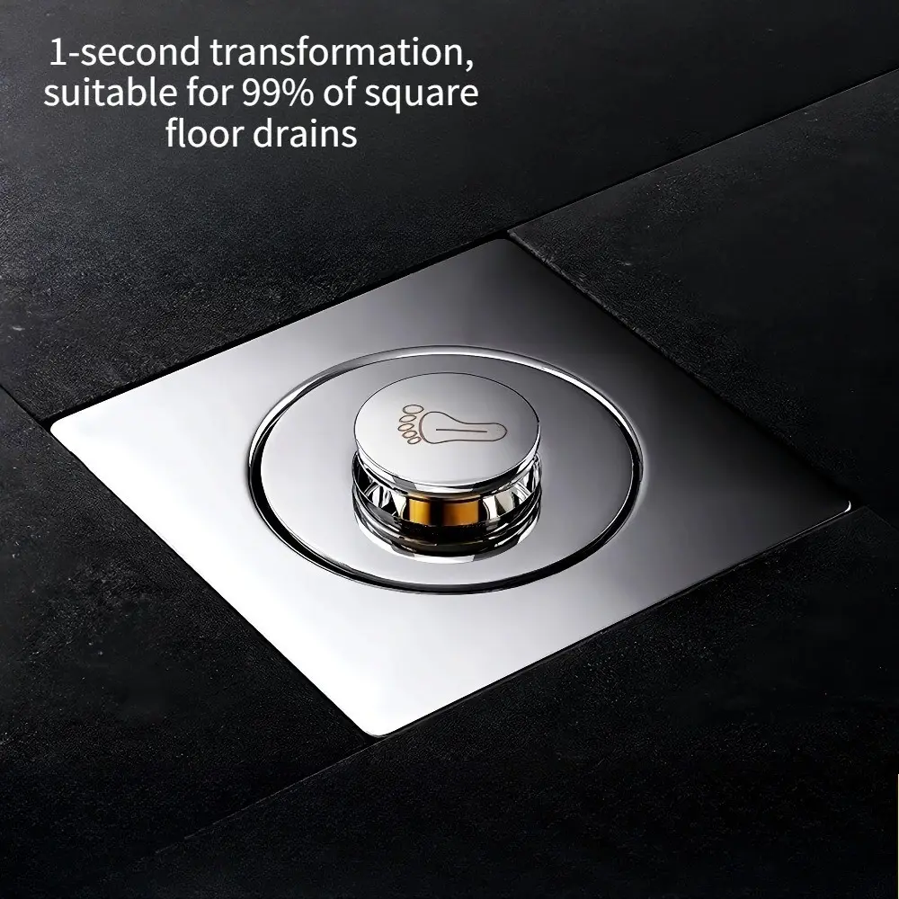 Foot-Operated Drain Cover for Bathroom, Universal Odor and Pest Prevention, Press-Type Floor Drain for Toilet and Sink, Bathroom Fixture Accessories, Bathroom Accessory