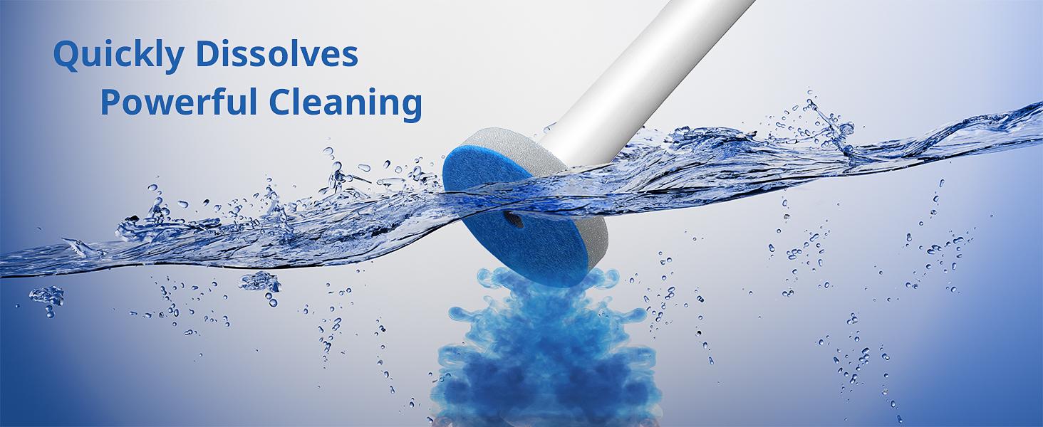 Hygienic Disposable Toilet Cleaning Wand Set, Wall Mount Holder & 12 Refill Heads, No-Touch Toilet Bowl Brush System for Bathroom & RV