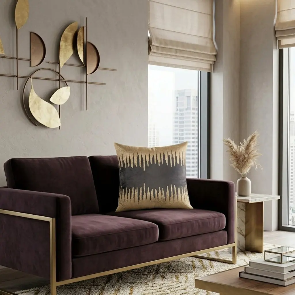 Sayra Charcoal Gold Pillow