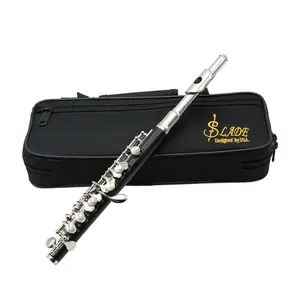 C-tone Short Flute, Silver E-keys Flute with Carrying Bag, Wooden Wind Instrument for Beginners, Musical Instrument for Home & School
