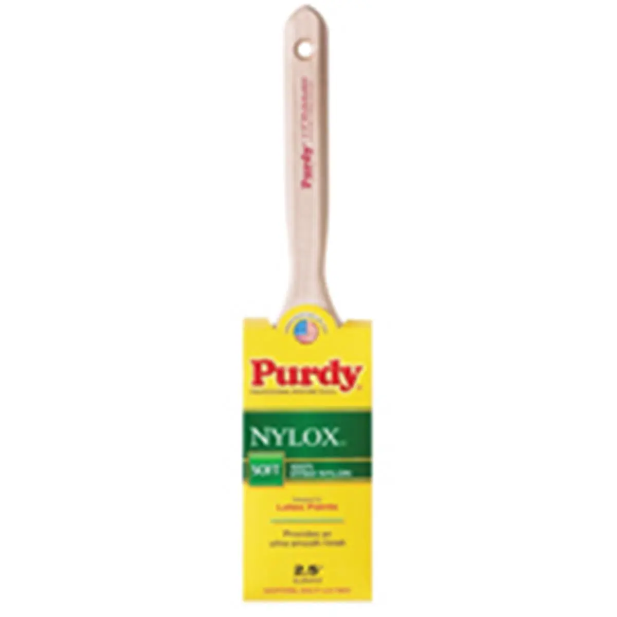 212 MAIN Nylox Elasco Paint Brush by Purdy Corporation, 2.5 in. Dimension, Square Edge, Nylon Bristles, Fluted Natural Hardwood Handle, Stainless Steel Ferrule