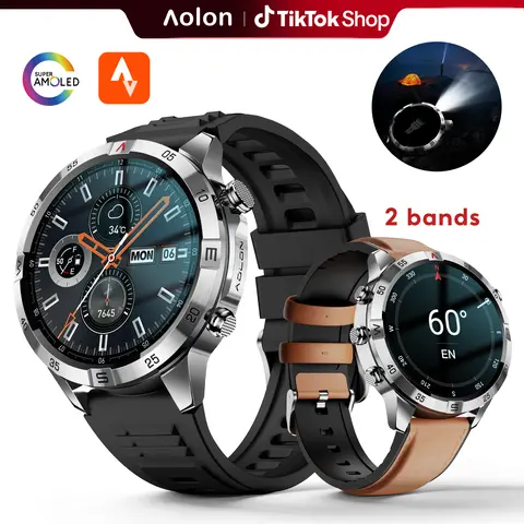 【Work & Outdoor Ready】Aolon GT6 Pro Smart Hiking Device: Rugged 1.51" AMOLED Watch, Bluetooth Calling, Flashlight, Compass, 110+ Sports Modes, 15-Day Avg. Battery, Fast Charging, 1ATM & IP68, Gift for Men.#tiktokshopfalldealsforyou#tech vibes