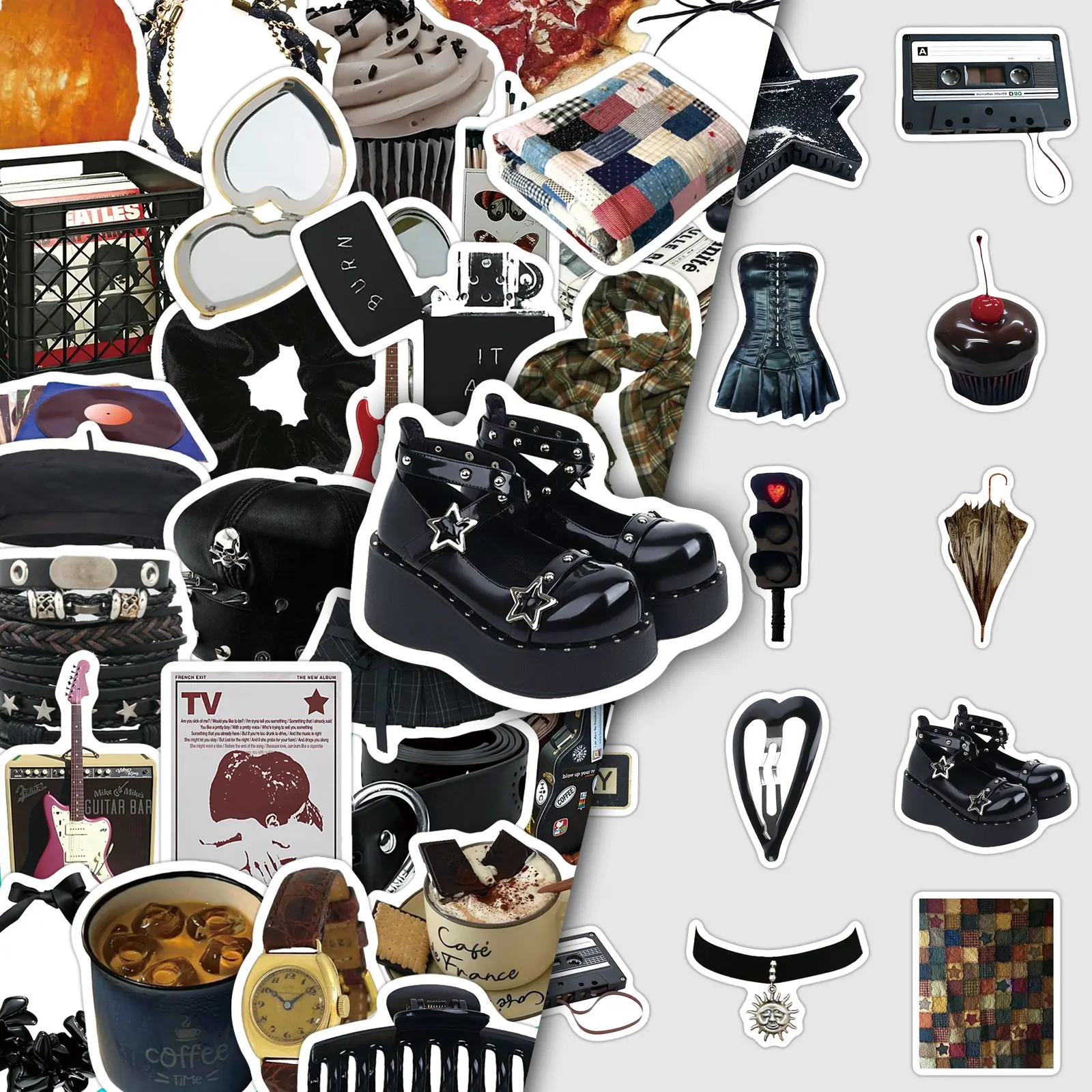1100 pieces two sets repeated Downtown Girl small public personality creative decorative stickers Stickers Kit