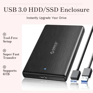 USB 3.0 Hard Drive Enclosure Case for 2.5" SSD/HDD | Tool-Free Installation | Turn Old Drives into Portable Storage | Up to 6TB