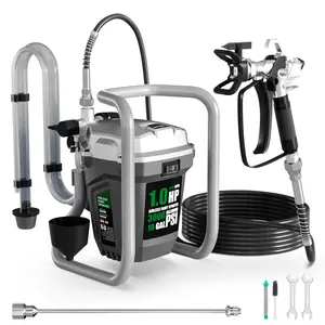 Airless Paint Sprayer, High-Pressure Electric Paint Spray Gun with Extension Rod, Thinning-Free Professional Painting Tool for Interior/Exterior Walls, Fences, Ceilings, Cabinets