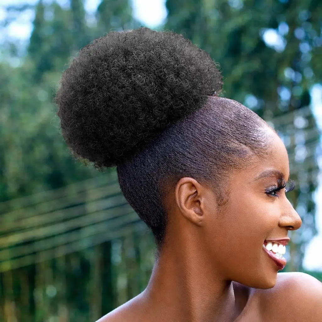 Afro Puff Drawstring Ponytail - Big Kinky Curly Synthetic Hair Bun Clip-in Extensions, Christmas Gift for Black Women’s Ponytail Hairstyles & Curly Needs, Extensions Hair, Hair Extension
