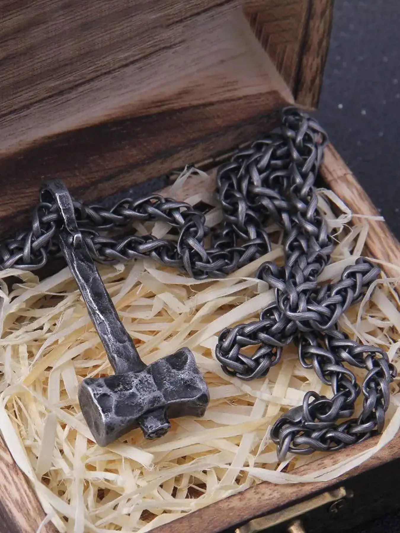 1 Piece Vintage Hammer Pendant Alloy Necklace, Punk Hip Hop Fashion Chain Necklace for Men, Gift for Birthday