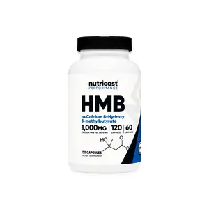 Nutricost HMB (Beta-Hydroxy Beta-Methylbutyrate) 1000mg (240 Capsules) - 500mg Per Capsule, 120 Servings - Gluten Free and Non-GMO Healthcare Edible Supplement Fitness Dietary Vitamin Vitamin