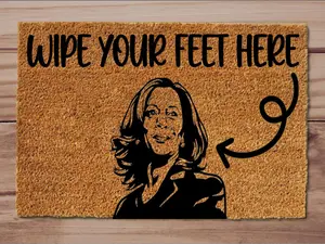 Kamala Trump Wipe Feet Here Funny Sassy Unwelcome Outdoor Rug Doormat Home Porch Decor Non Slip Door Mat Anti-skid Non-slip Black