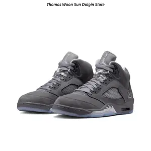 Anti-slip and wear-resistant mid-top retro basketball shoes, unisex grey fashionable classic sports shoes, outdoor running shoes